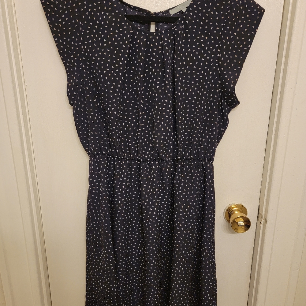 Blue with Pink Triangle Patterned Dress